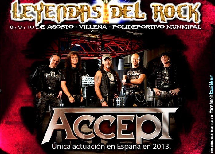 Imagen promocional del Festival Leyendas del Rock anunciando a Accept