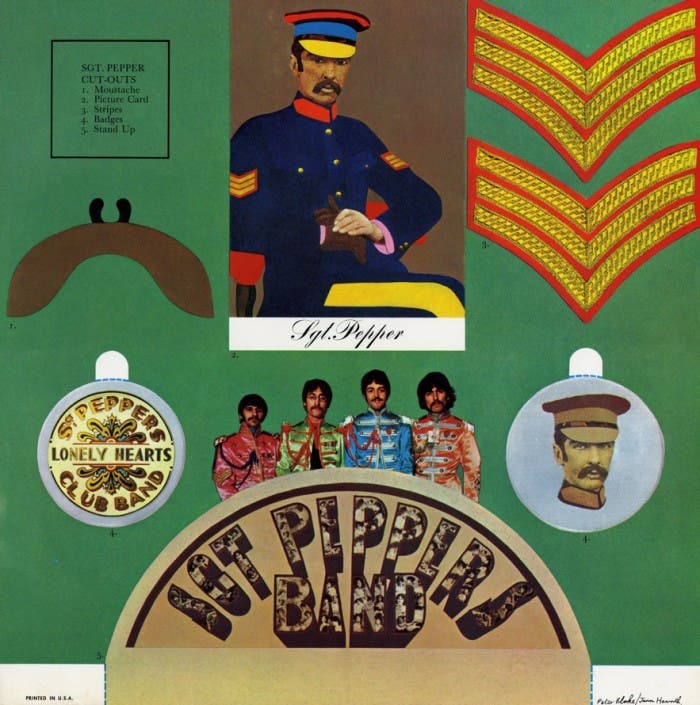 Recortables del vinilo Sgt Pepper's de The Beatles