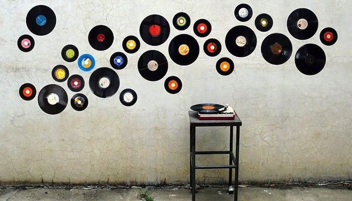 Collage discos de vinilo